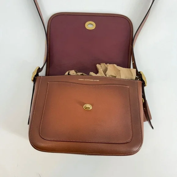 Coach Rambler 1941 Saddle Glovetanned‎ Leather Turnlock Brown Crossbody Bag - Picture 14 of 16